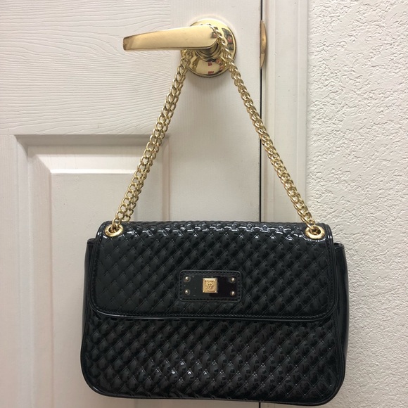 Shiny quilted Anne Klein purse, 2 length chain - Picture 1 of 7
